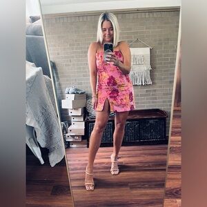 Showpo Pink Floral Mini Dress